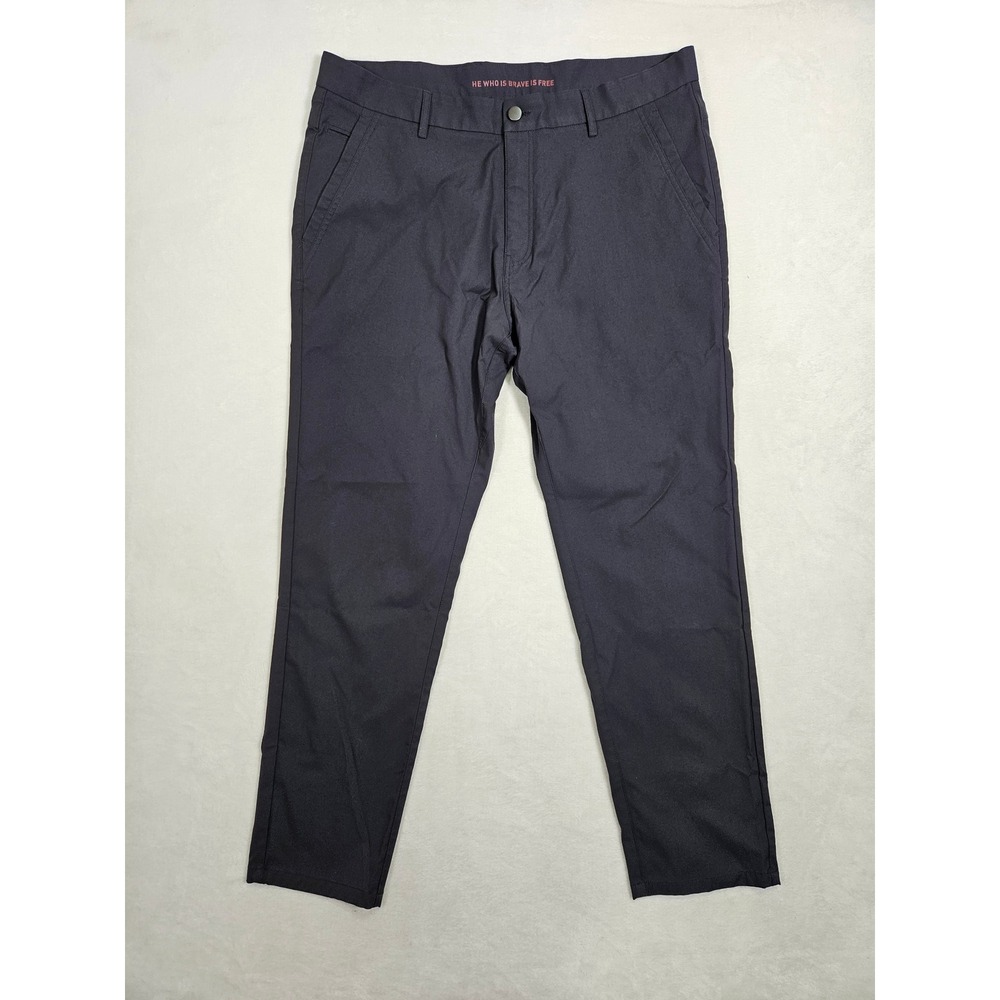 Marcus Pierce Mens Navy Tech Chino Pants W36 L30 Tapered Performance Trousers